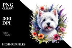 Vibrant West Highland White Terrier | Sublimation | Clipart Product Image 1