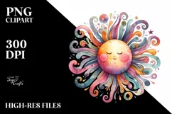 Colorful Wimsicall Pastel Sun | Sublimation | Clipart Product Image 3