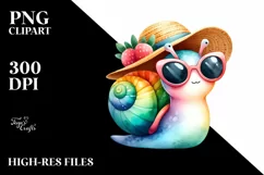 Colorful Snail Sunglasses Hat | Sublimation | Clipart Product Image 1