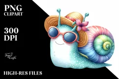 Colorful Snail Sunglasses Hat | Sublimation | Clipart Product Image 1