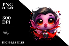 Funny Vampire Blowing a Kiss, PNG Product Image 2