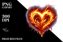Fire Heart Digital Painting, Transparent PNG Product Image 2