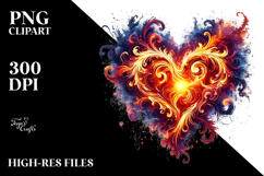 Fire Heart Digital Painting, Transparent PNG Product Image 2