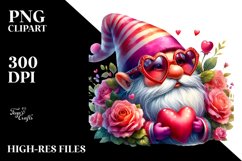 Valentines Gnome with Sunglasses PNG Product Image 2