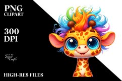 Smiling Baby Giraffe | Crazy Hair | Colorful Cartoon Product Image 1