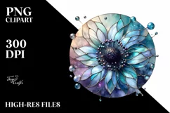 Detailed Stained Anemone Shiny Round | Clipart Product Image 1