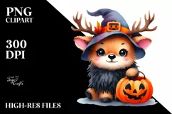 Cute Baby Elk Halloween Drawing | Sublimation | Clipart Product Image 1