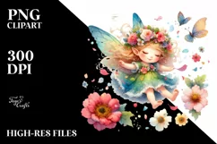 Cute Fairy Tumbling Flower Petals | Sublimation | Clipart Product Image 3