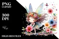 Cute Fairy Tumbling Flower Petals | Sublimation | Clipart Product Image 3