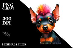 Expressive Doberman Pinscher with Crazy Haircut PNG Product Image 2