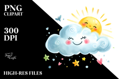 Smiling Whimsical Cloud PNG Product Image 2