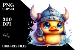 Baby Duck with Viking Helmet, Transparent PNG Product Image 2