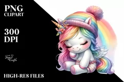 Cute Baby Unicorn with Rainbow | Clipart Product Image 3