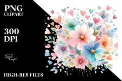 Colorful Simple Flower with Heart Petals PNG Product Image 2