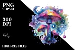 Magical Celestial Mushroom Watercolor Splash Product Image 1