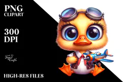 Vibrant Baby Duck Airplane PNG Product Image 2