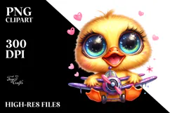 Vibrant Baby Duck Airplane PNG Product Image 2