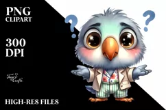 Baby Parrot Expressive Cartoony Clipart | Sublimation | Product Image 3