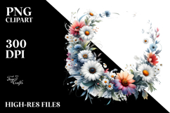 Vibrant Abstract Horizontal Frame with Small Daisies Product Image 2
