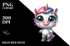 Expressive Baby Unicorn with Big Eyes | Sublimation | Product Image 3