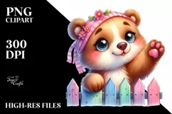 Colorful Watercolor Small Baby Bear | Sublimation Clipart Product Image 1
