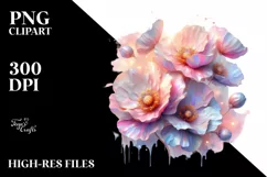 Abstract Glossy Poppy Watercolor Clipart Product Image 3
