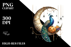 Peacock Dressed for Halloween PNG Product Image 2