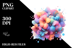 Abstract Shiny Impatiens Watercolor PNG Product Image 2