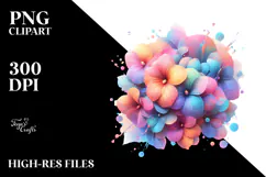 Abstract Shiny Impatiens Watercolor PNG Product Image 2