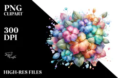 Abstract Shiny Impatiens Watercolor PNG Product Image 2