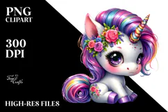 Vibrant Baby Unicorn PNG Product Image 2