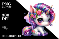 Cute Baby Unicorn with Cool Haircut, Transparent PNG Product Image 2