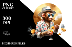 Hipster Monkey in Beachwear, Transparent PNG Product Image 2