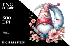 Cute Gnome with Cherry Blossom, Transparent PNG Product Image 2