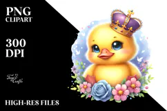 Vibrant Baby Duck Royal Crown PNG Product Image 2
