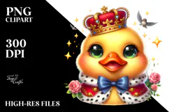 Vibrant Baby Duck Royal Crown PNG Product Image 2