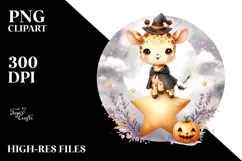 Cute Baby Giraffe with Halloween Costume, Transparent PNG Product Image 2