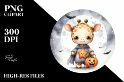 Cute Baby Giraffe Halloween PNG Product Image 1