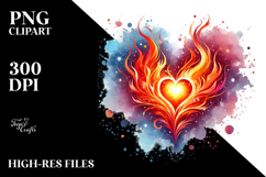 Digital Painting Heart Made of Fire PNG Product Image 2
