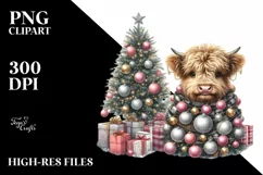 Winter Baby Highland Cow PNG Product Image 1