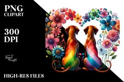 Rhodesian Ridgeback with Rainbow Flowers, Transparent PNG Product Image 2