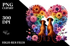 Rhodesian Ridgeback with Rainbow Flowers, Transparent PNG Product Image 2