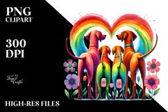 Rhodesian Ridgeback with Rainbow Flowers, Transparent PNG Product Image 2