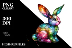 Colorful Bunny PNG Product Image 2