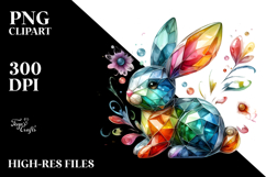 Colorful Bunny PNG Product Image 2