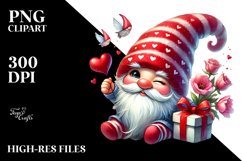 Colorful Winking Valentine Gnome PNG Product Image 2