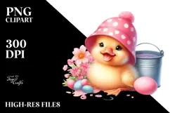Vibrant Baby Duck with Bucket PNG Product Image 2