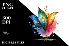 Colorful Shiny Snowdrop with Metallic Insertions PNG Product Image 2