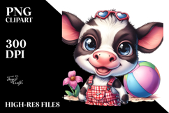 cute Baby Cow with Punk Look PNG Product Image 2
