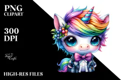 Vibrant Baby Unicorn Running PNG Product Image 2